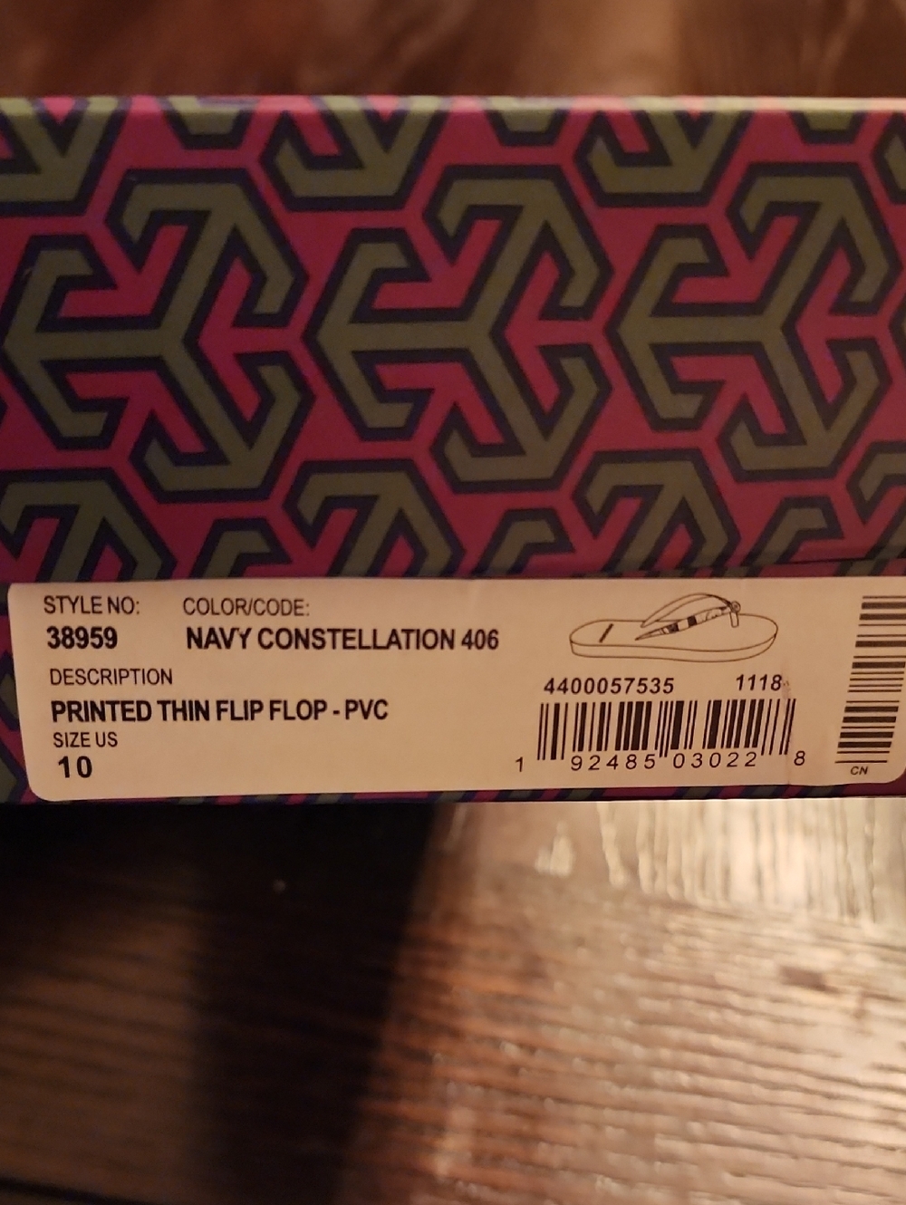 NIB Tory Burch Multicolor Geometric Logo Flip Flops - Pink, Blue, Green, Brown - Picture 6 of 7